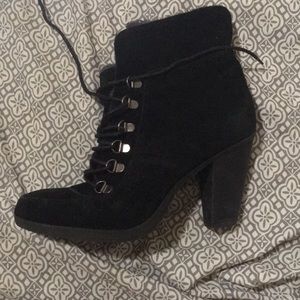 Black suede booties